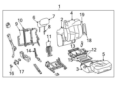 2003 Chevy Avalanche 2500 Front Seat Components Diagram