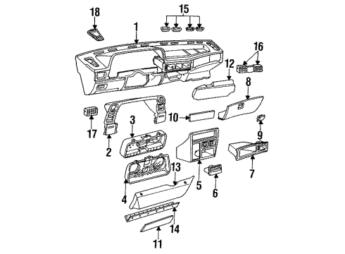 1993 Pontiac LeMans Ashtray Diagram for 96149167