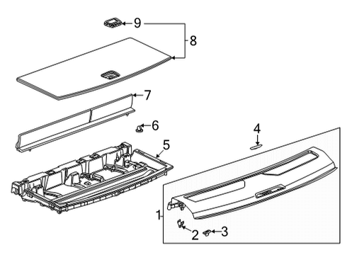 2024 Chevy Tahoe Interior Trim - Rear Body Diagram