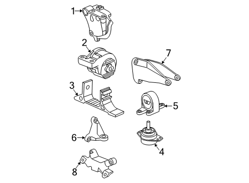2004 Saturn Vue Rear Trans Mount Diagram for 22684872