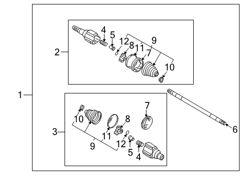 2006 Saturn Relay Boot Kit, Front Diagram for 26079533