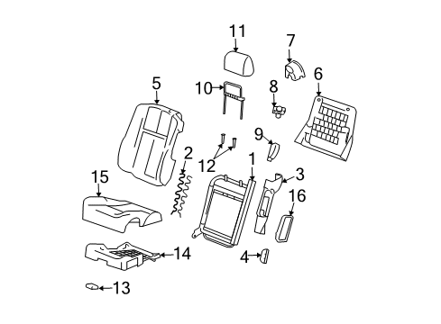 2003 Cadillac CTS Seat Back Cover, Front Diagram for 88895441