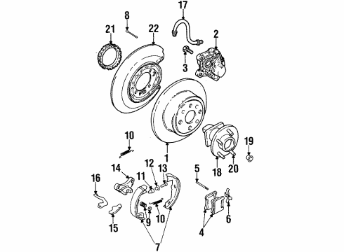 2001 Cadillac Catera Parking Brake Shoes Pin, Rear Diagram for 24420393