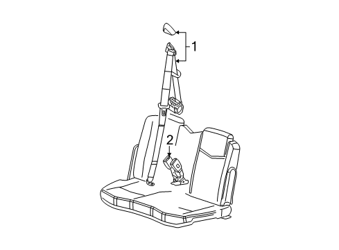 2009 Cadillac SRX Seat Belt Diagram