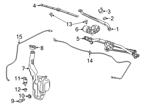 2015 Chevy Silverado 2500 HD Wiper & Washer Components Diagram