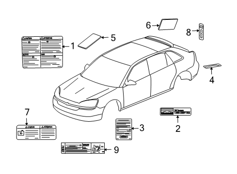 2008 Chevy Malibu Information Labels Diagram