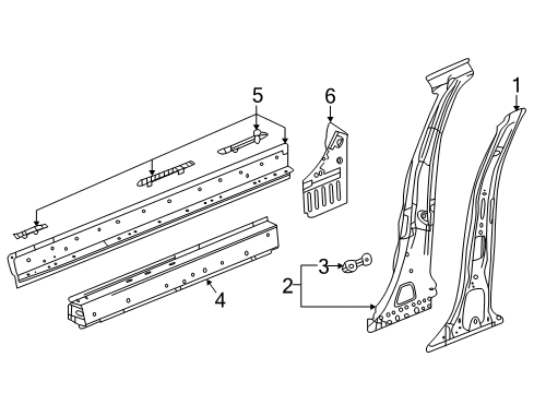 2023 Chevy Equinox Center Pillar & Rocker Diagram