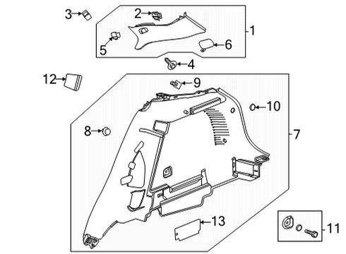 2023 Buick Encore GX Interior Trim - Quarter Panels Diagram