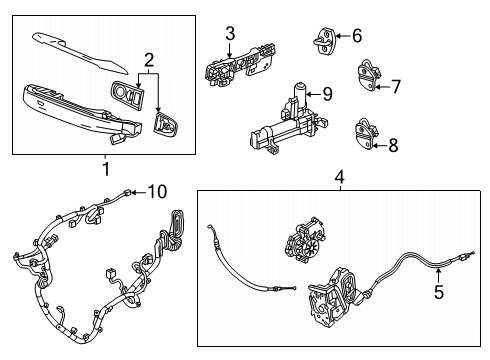 2025 Cadillac ESCALADE IQ Rear Door - Lock & Hardware Diagram