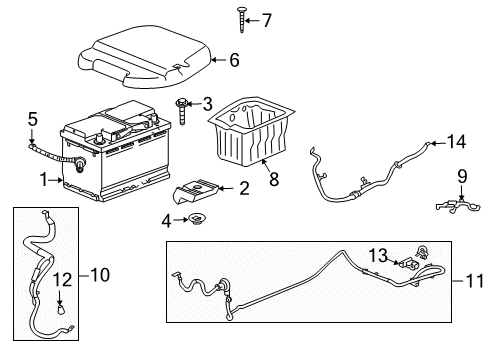 2017 Buick Enclave Positive Cable Cover Diagram for 84020115