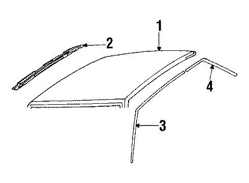 1985 Cadillac Seville Roof & Components Diagram