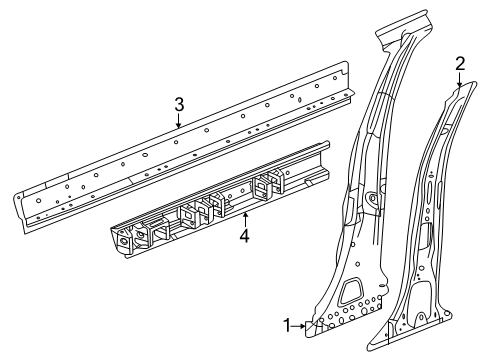 2025 GMC Terrain Panel Assembly-Center Pillar Inner Diagram for 26466828