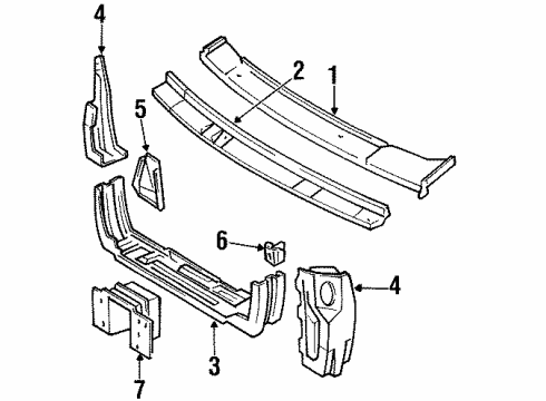 1993 Buick Regal Radiator Support Diagram