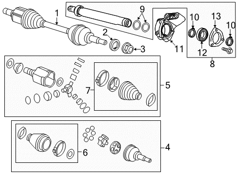 2016 Buick Verano Drive Shaft, Front Diagram for 22910264