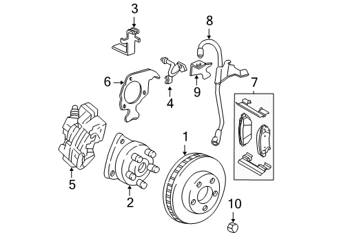 2005 Buick LeSabre Rotor, Front Diagram for 19303832