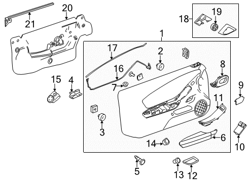 2012 Chevy Camaro Interior Trim - Door Diagram