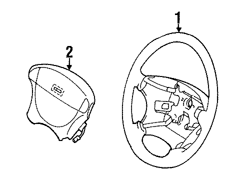 1998 Chevy Tracker Steering Wheel & Trim Diagram