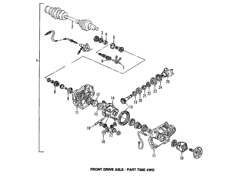 2002 Chevy Trailblazer Front Axle Shafts & Joints - Driveline Diagram 2 - Thumbnail