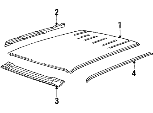 1988 Chevy Cavalier Roof & Components Diagram 3 - Thumbnail