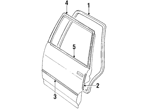 1985 Pontiac T1000 Door & Components Diagram 2 - Thumbnail