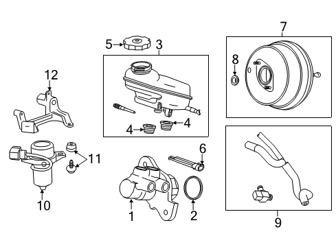 2018 Chevy Camaro Booster, Hydraulic Power Brake Booster Diagram for 85520935