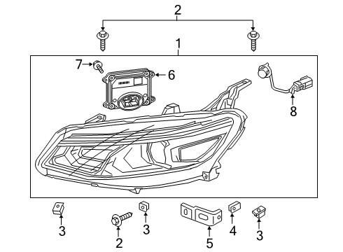 2025 Chevy Malibu Headlamp Components Diagram 2 - Thumbnail