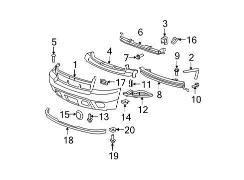 2007 Chevy Avalanche Bumper & Components - Front Diagram 2 - Thumbnail