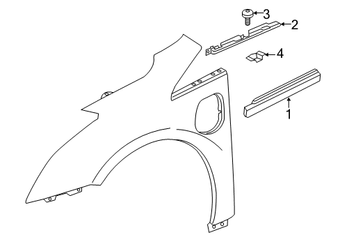 2014 Cadillac ELR Belt Molding, Front Driver Side Diagram for 22891993