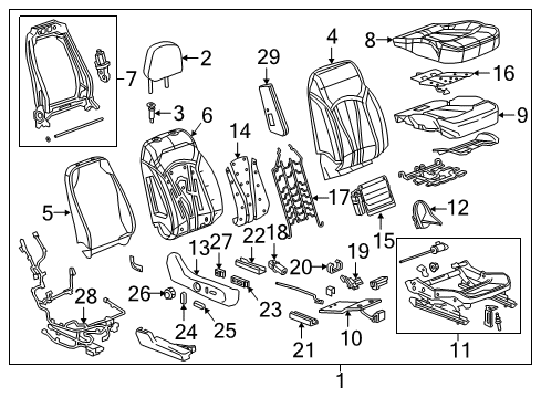 2018 Buick Envision Passenger Seat Components Diagram