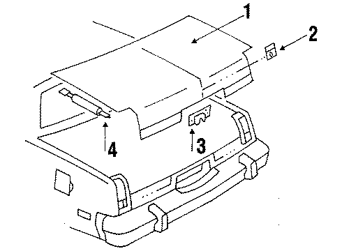 1984 Oldsmobile Omega Trunk Lid & Components Diagram