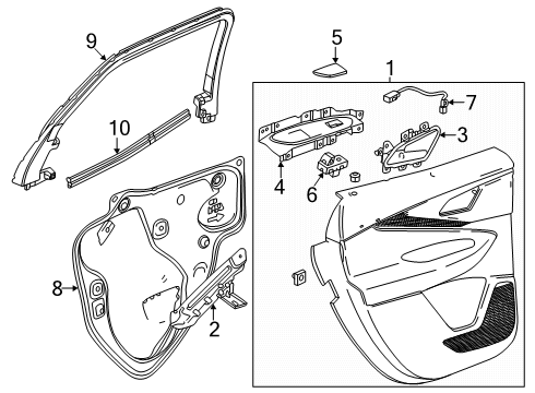 2024 Chevy Blazer EV Interior Trim - Rear Door Diagram