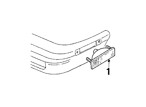 1987 Buick LeSabre Side Marker Lamp, Black, Front Diagram for 917984