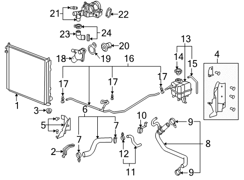 2009 Cadillac STS Thermostat Housing Diagram for 12596643