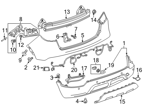 2021 Buick Encore Bumper & Components - Rear Diagram