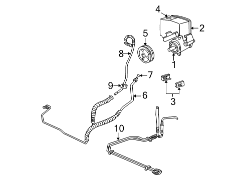 2003 Chevy Impala Power Steering Return Hose Diagram for 26077754