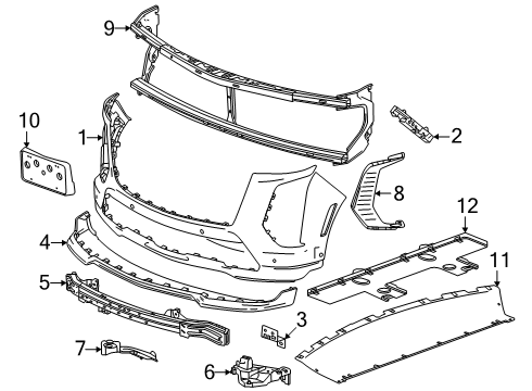 2025 Cadillac Escalade Bracket-Front License Plate Diagram for 84966928