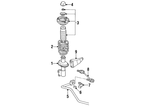 1994 Saturn SC1 Struts & Components Diagram