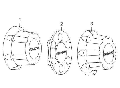 2007 GMC Sierra 1500 HD Classic Wheel Covers & Trim Diagram