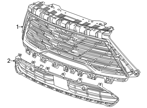 2025 Buick Enclave Grille & Components Diagram