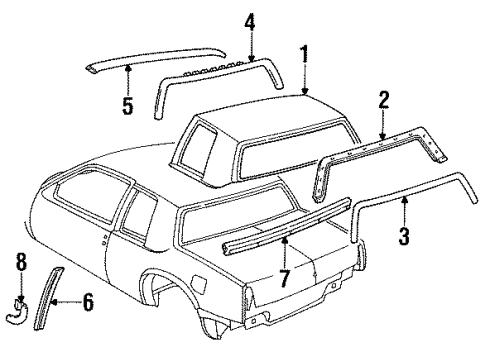 1987 Cadillac Eldorado Vinyl Roof Diagram