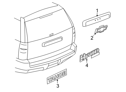2010 Chevy Tahoe Exterior Trim - Lift Gate Diagram