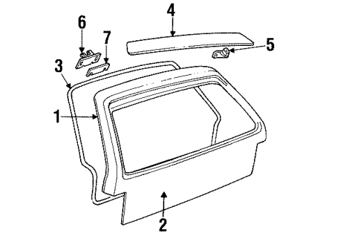 1989 Buick Century Gate & Hardware Diagram