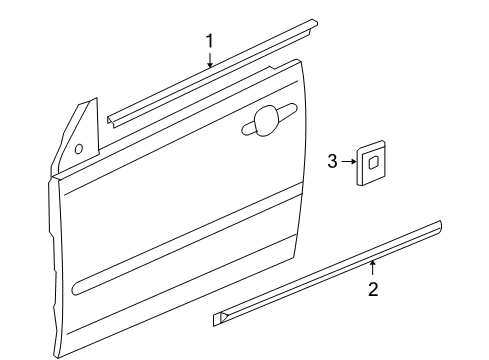2007 Pontiac G6 Exterior Trim - Door Diagram