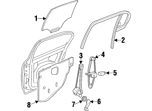 1998 Oldsmobile Cutlass Rear Door Diagram