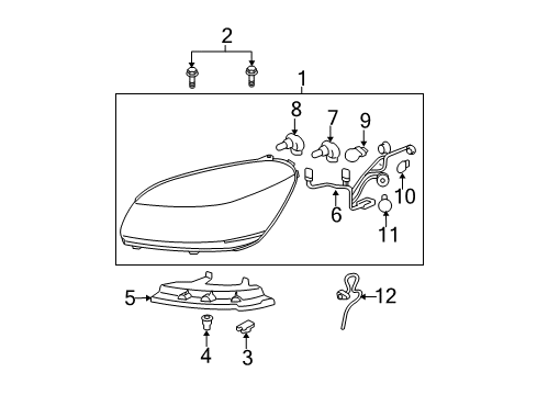 2011 Buick Lucerne Turn Signal Bulb Diagram for 13500809