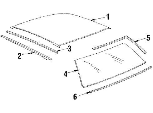 1993 Pontiac Sunbird Drip Molding, Passenger Side Diagram for 12395516