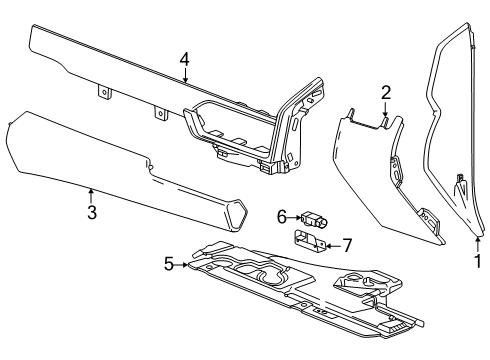 2025 GMC Yukon XL Pad, Instrument Panel Pad Diagram for 85017884