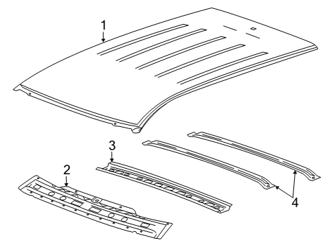 2013 Cadillac SRX Roof & Components Diagram