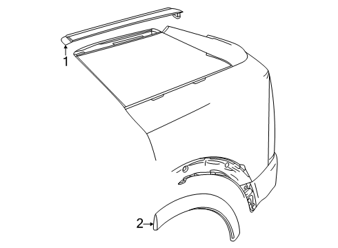 2025 Cadillac OPTIQ Exterior Trim - Quarter Panel Diagram