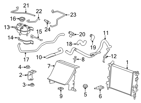 2007 Pontiac Solstice Radiator & Components Diagram